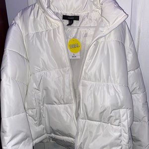 Forever 21 White Puffer Jacket